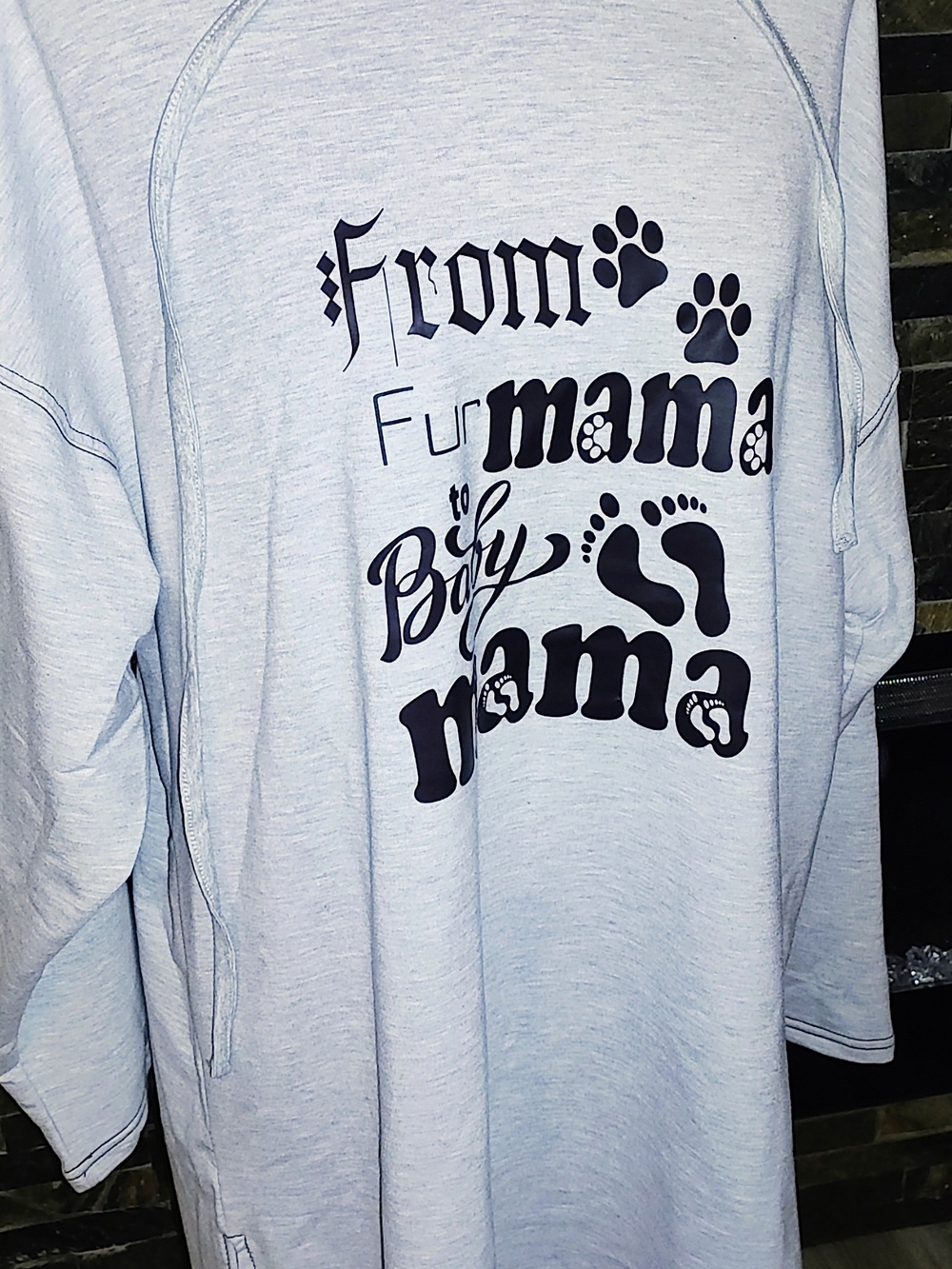 Maternity Sweatshirt Gray From Fur Mama To Baby Mama Various Sizes